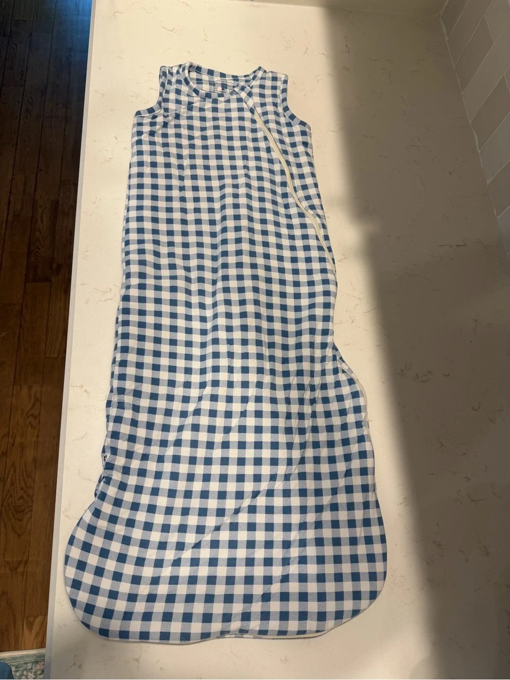Blue Gingham Kids Sleep Sack - Sleeveless Pajama Sack